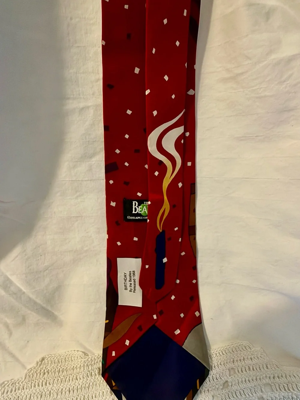The Beatles Red Novelty Birthday Print Tie